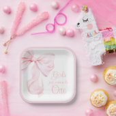 Meisjes willen gewoon een roze strik papier Bord z (Feest)