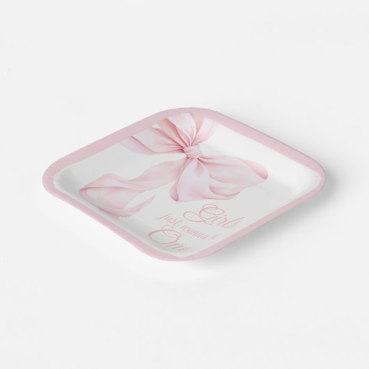 Meisjes willen gewoon een roze strik papier Bord z (Gebogen)