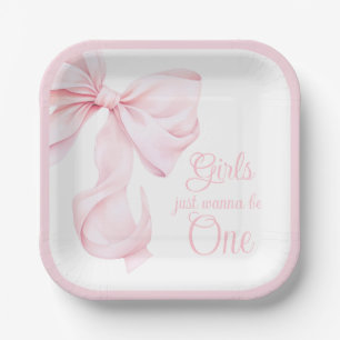 Meisjes willen gewoon een roze strik papier Bord z
