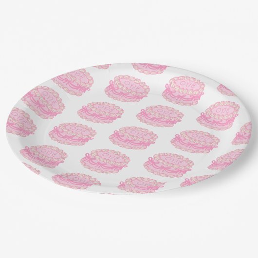 Meisjes willen gewoon een roze strik verjaardag zi papieren bordje (Gekanteld)