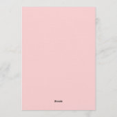 Meisjes willen gewoon één roze strik zijn 1e verja kaart (Achterkant)