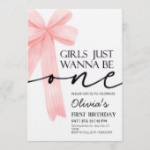 Meisjes willen gewoon één roze strik zijn 1e verja kaart (Voorkant)