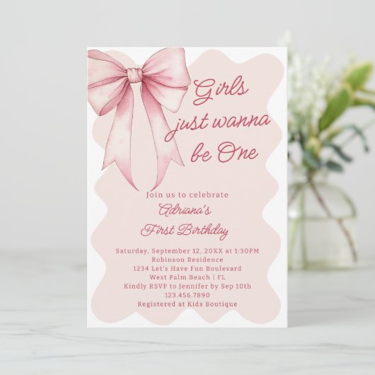 Meisjes willen gewoon een Schattigee boog zijn 1e Kaart (Staand voorkant)