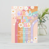 Meisjes willen gewoon één tweeling groovy 1e verja kaart (Staand voorkant)