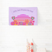 Meisjes willen gewoon één verjaardagsbanner zijn spandoek (Insitu)