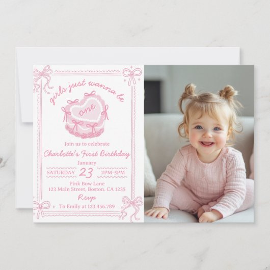 Meisjes willen gewoon een verjaardagsuitnodiging z bedankkaart (Voorkant)