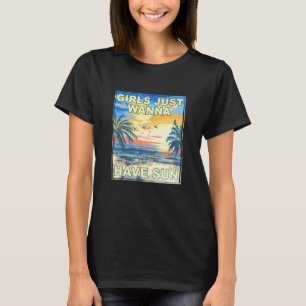 Meisjes willen gewoon een zonnige tropische doorsn t-shirt
