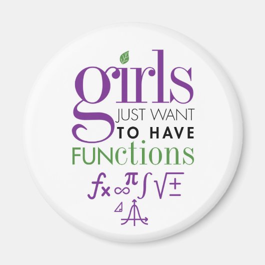 Meisjes willen gewoon functies wiskunde magneet he (Voorkant)