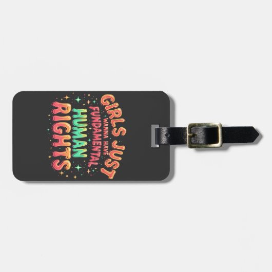 Meisjes willen gewoon fundamentele menselijke geli bagagelabel (Voorkant horizontaal)