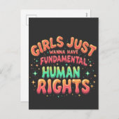 Meisjes willen gewoon fundamentele menselijke geli feestdagenkaart (Voorkant / Achterkant)