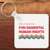 Meisjes willen gewoon fundamentele mensenrechten sleutelhanger (Voorkant)