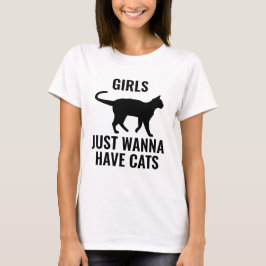 Meisjes willen gewoon katten hebben t-shirt