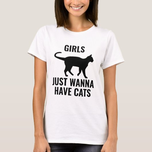 Meisjes willen gewoon katten hebben t-shirt (Voorkant)