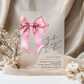 Meisjes willen gewoon One Pink Bow zijn 1e verjaar Acryl Uitnodigingen