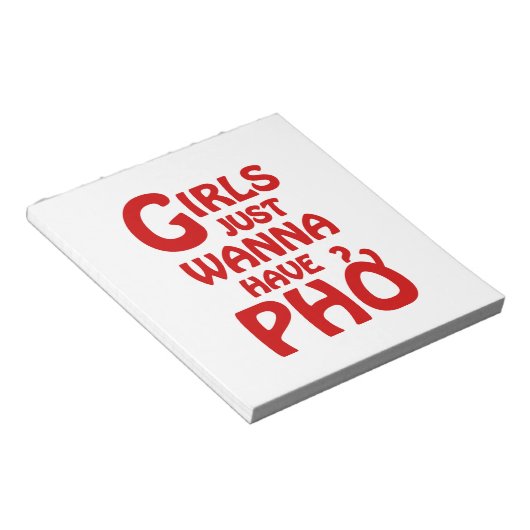 Meisjes willen gewoon Phở hebben Notitieblok (Schuin)