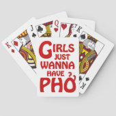 Meisjes willen gewoon Phở hebben Pokerkaarten (Achterkant)
