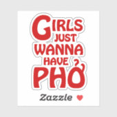 Meisjes willen gewoon Phở hebben Sticker (Vel)