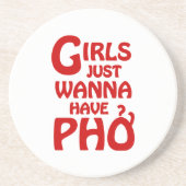 Meisjes willen gewoon Phở hebben Zandsteen Onderzetter (Voorkant)