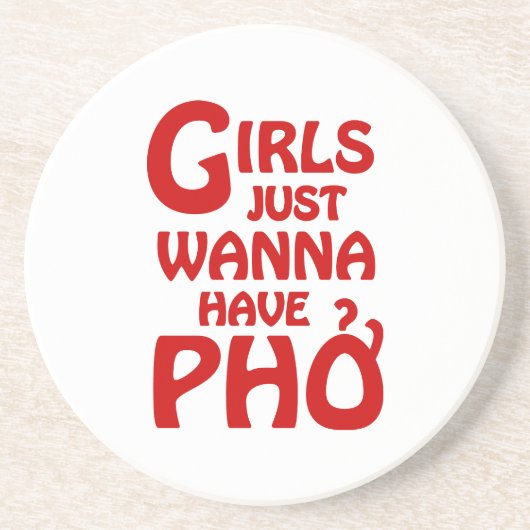 Meisjes willen gewoon Phở hebben Zandsteen Onderzetter (Voorkant)
