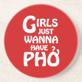 Meisjes willen gewoon Phở hebben Zandsteen Onderzetter (Voorkant)