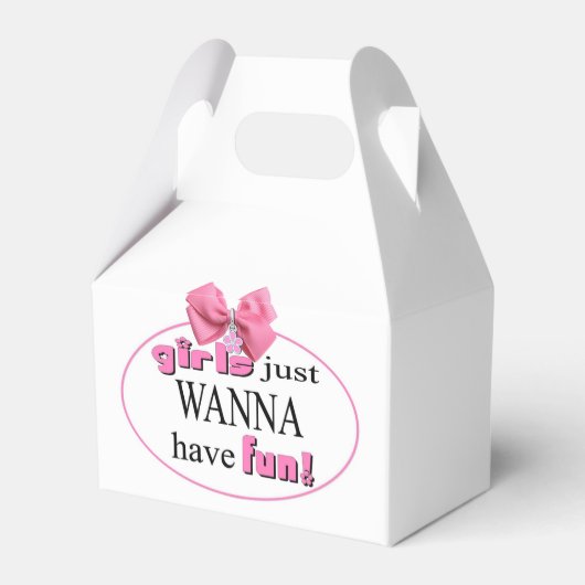 Meisjes willen gewoon plezier hebben. bedankdoosjes (Achterkant)