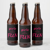 meisjes willen gewoon plezier hebben bier etiket (Flessen)