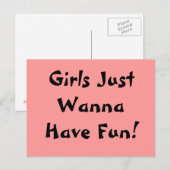Meisjes willen gewoon plezier hebben. Briefkaart (Voorkant / Achterkant)