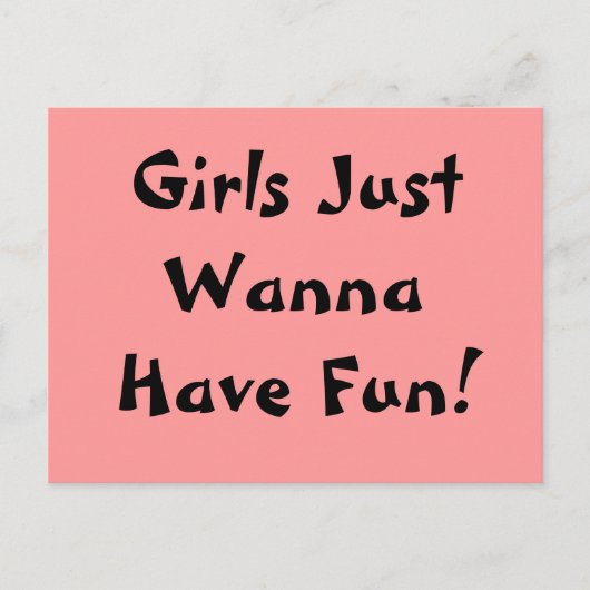 Meisjes willen gewoon plezier hebben. Briefkaart (Voorkant)
