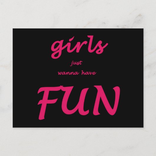 meisjes willen gewoon plezier hebben briefkaart (Voorkant)