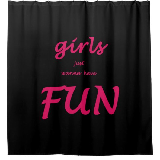 meisjes willen gewoon plezier hebben douchegordijn (Voorkant)