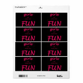 meisjes willen gewoon plezier hebben etiket (Full Sheet)