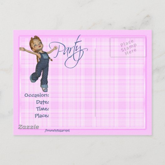 Meisjes willen gewoon plezier hebben, feest uitnod uitnodiging briefkaart (Achterkant)