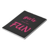 meisjes willen gewoon plezier hebben notitieblok (Linkerzijde)