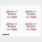 Meisjes willen gewoon plezier hebben! Sticker (Vel)