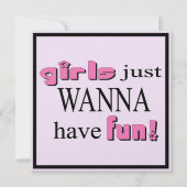 Meisjes willen gewoon plezier hebben. Uitnodiging (Voorkant)