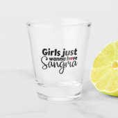 Meisjes willen gewoon Sangria hebben Shot Glas (Voorkant)