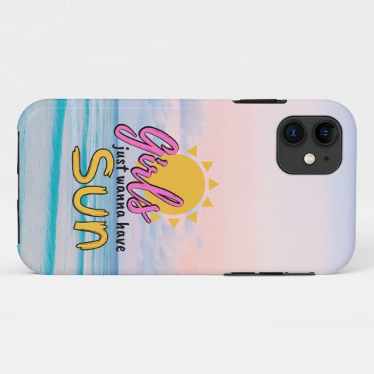 Meisjes willen gewoon Sun Beach hebben Case-Mate iPhone Case (Achterkant (horizontaal))