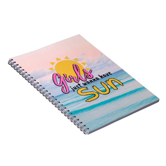 Meisjes willen gewoon Sun Beach hebben Notitieboek (Rechterzijde)