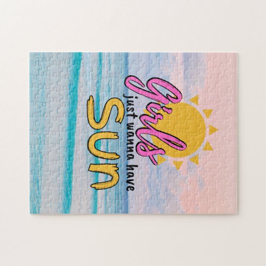 Meisjes willen gewoon Sun hebben Legpuzzel (Horizontaal)