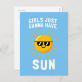 Meisjes willen gewoon zon hebben briefkaart (Voorkant / Achterkant)