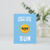 Meisjes willen gewoon zon hebben briefkaart (Staand voorkant)