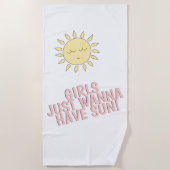 Meisjes willen gewoon zon hebben. Cute Summer Quot Strandlaken (Voorkant)