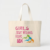 Meisjes willen gewoon zon hebben grote tote bag (Voorkant)