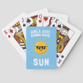 Meisjes willen gewoon zon hebben pokerkaarten (Achterkant)