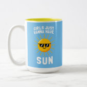 Meisjes willen gewoon zon hebben tweekleurige koffiemok (Links)