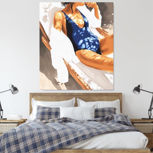 Meisjes willen gewoon zon schilderen canvas afdruk (Insitu (Slaapkamer))