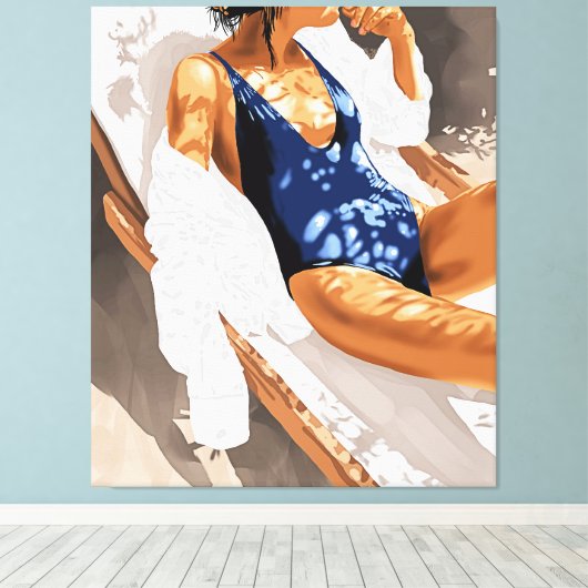 Meisjes willen gewoon zon schilderen canvas afdruk (Insitu (Houten vloer))