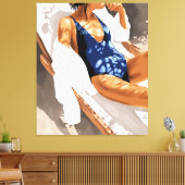 Meisjes willen gewoon zon schilderen canvas afdruk (Insitu (Woonkamer))