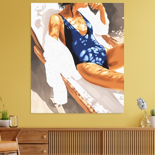 Meisjes willen gewoon zon schilderen canvas afdruk (Insitu (Woonkamer))