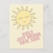 Meisjes willen gewoon zon! Zomer citaat Briefkaart (Voorkant)